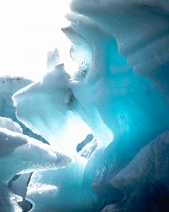 Blue glacial landform ice cave glacier Photo