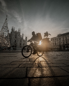 Foto Céu luz bicicleta nuvem