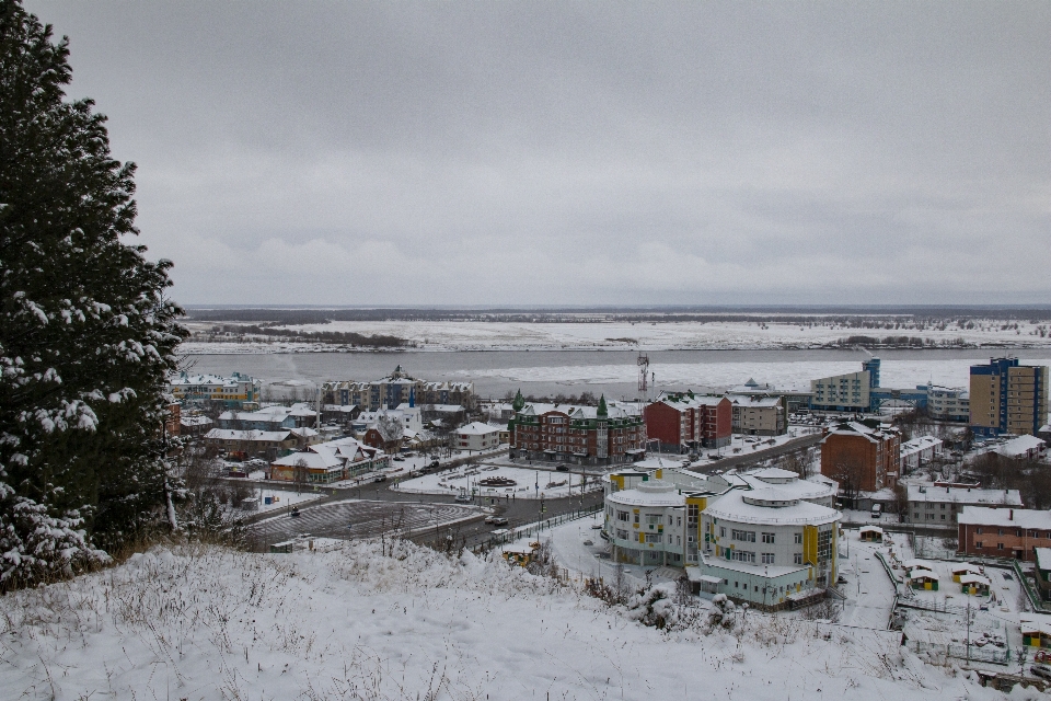 Schnee winter stadt landschaft