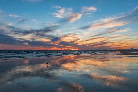 Ocean sunset sky body of water Photo