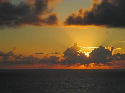 空 地平線 残光
 日没 写真