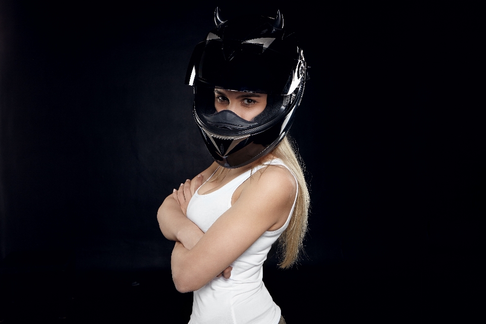 Studio female girl helmet