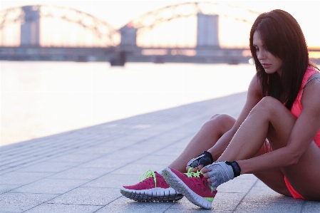 Woman runner street fitness Photo