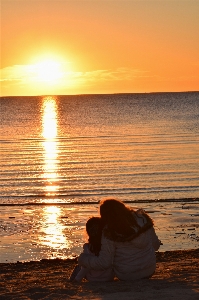 Sonnenuntergang strand sonne meer Foto