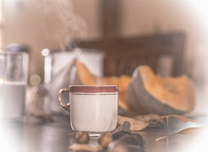 Tee coffee pumpkin leaf Photo