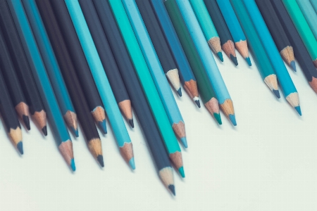 Pencils blue wood creative Photo