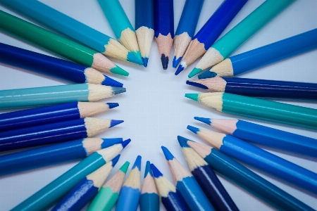 Pencils blue wood creative Photo