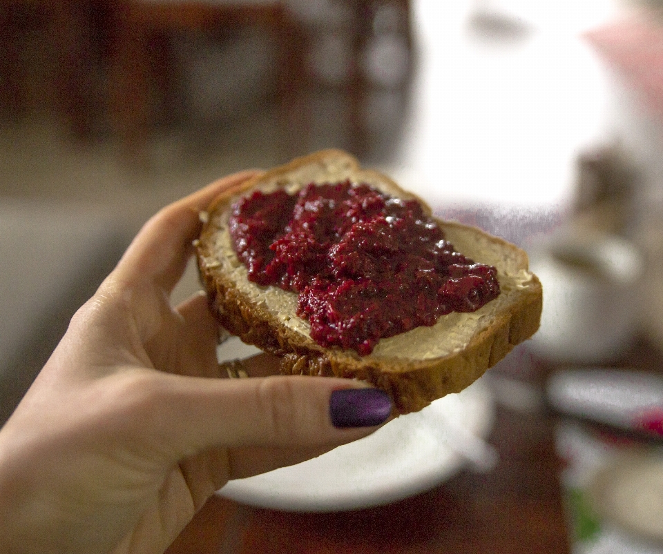 Pane frutta mattina cibo