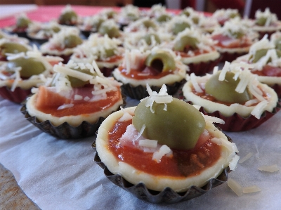 Olive gruyere tomato sauce dough Photo