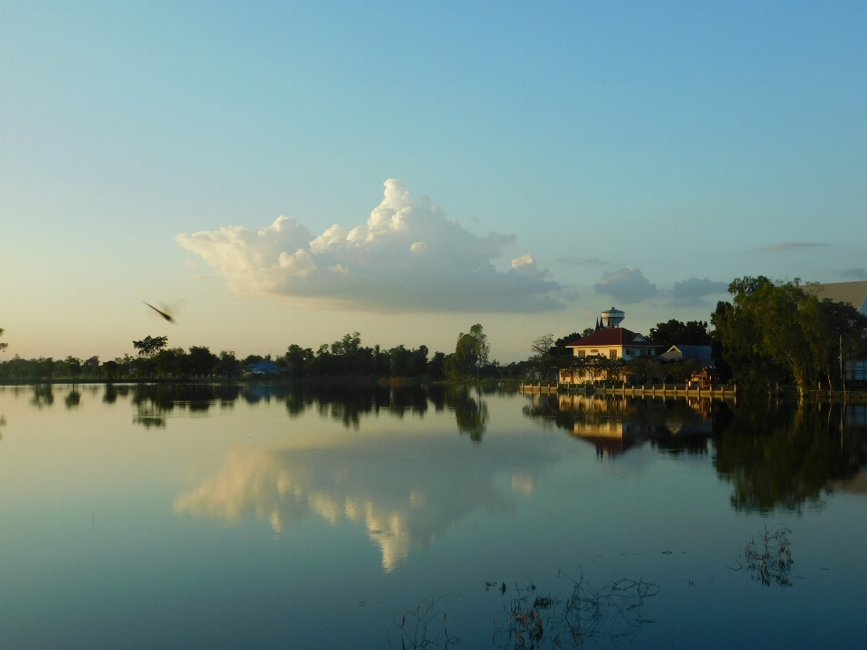 Lake water sky reflection