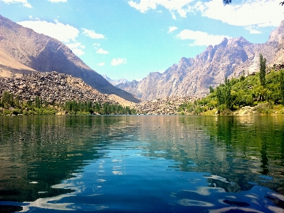 Natural body of water landscape mountainous landforms Photo