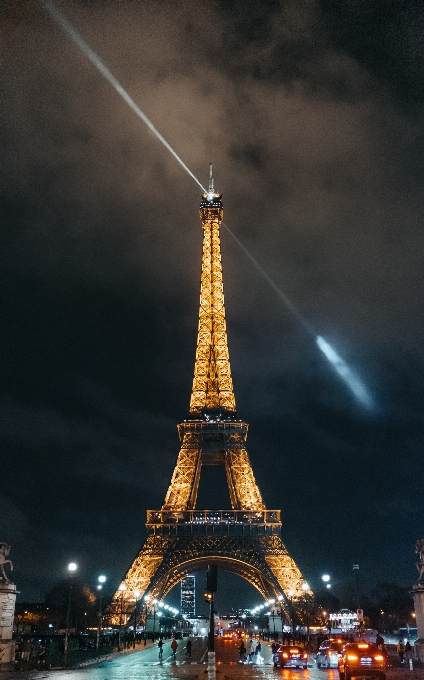 Tower midnight landmark sky