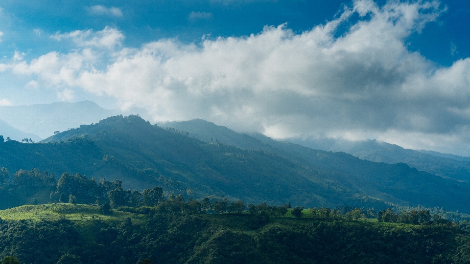 Mountainous landforms sky mountain highland