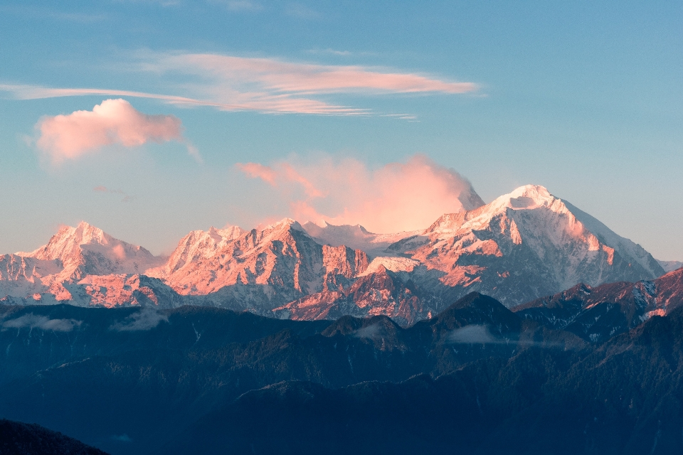 Sky mountainous landforms mountain range