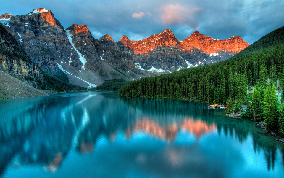 Beautiful water natural landscape mountainous landforms