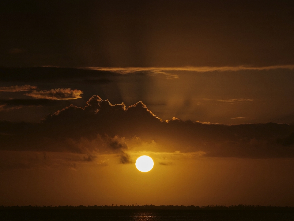 Sunset yellow sky clouds