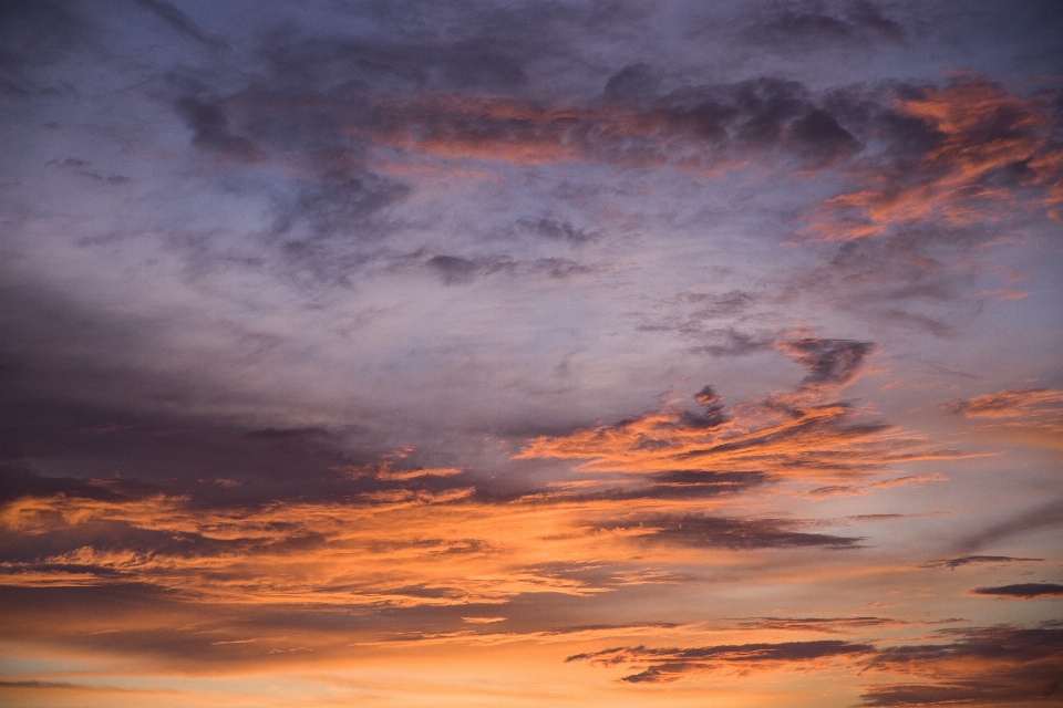 Orange sky cloud afterglow