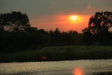 Sunset lake river sun Photo