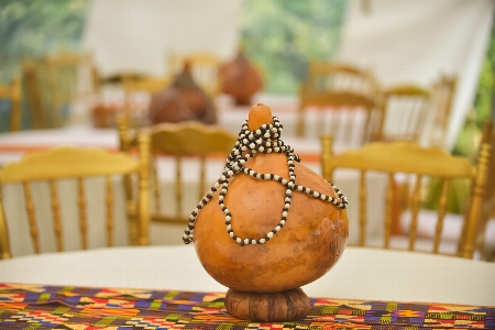 Art brown tablecloth chair Photo