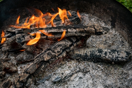 Fire red coals wood Photo