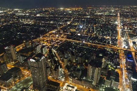 Night city skyline cityscape Photo