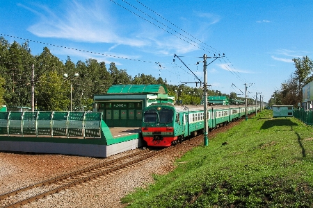 Electric train rails station Photo