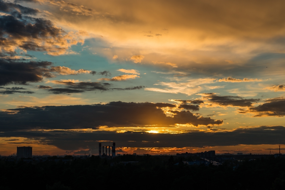 Sunset sky clouds landscape