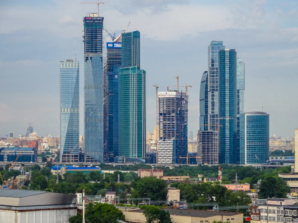 Moscow city skyscrapers architecture