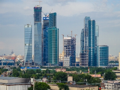 Moscow city skyscrapers architecture Photo