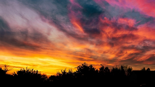 Sunset sky clouds orange Photo