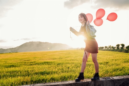 Asian women wallpaper balloon Photo