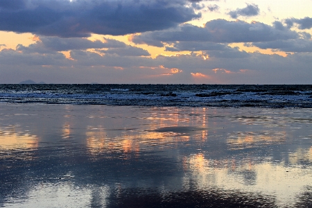 Unyeo beach of korea sunset fluid Photo