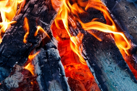 Fire red coals wood Photo