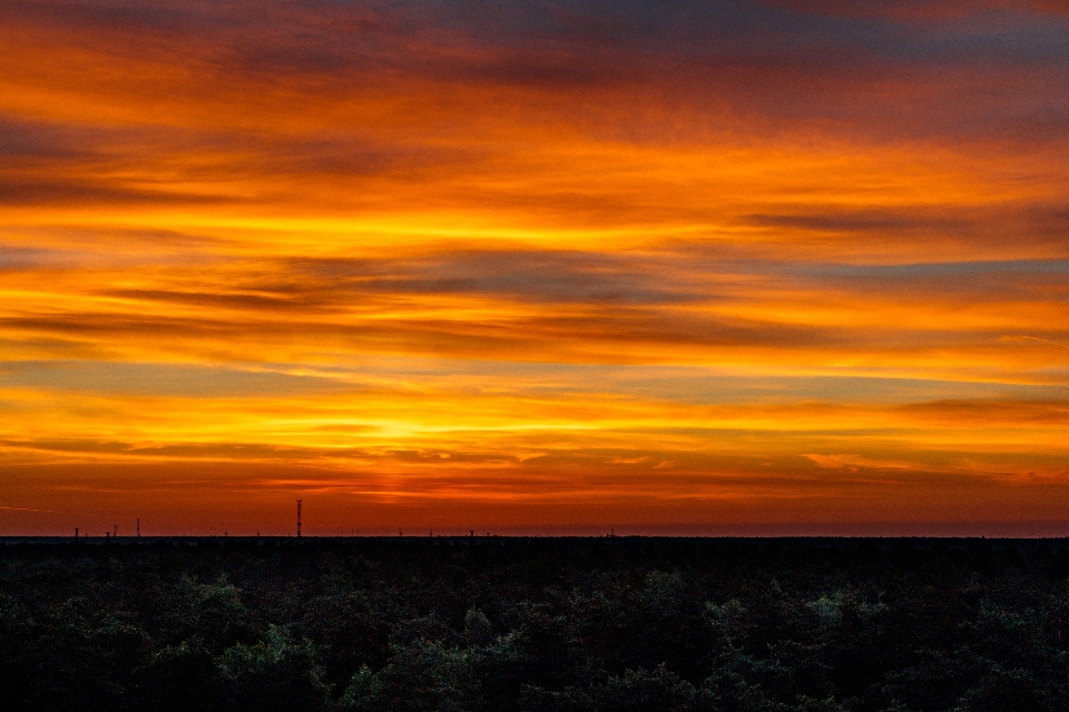 Dawn sky clouds landscape