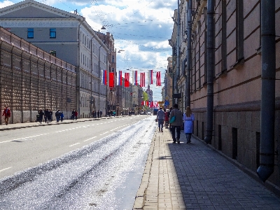 Saint petersburg street flags Photo