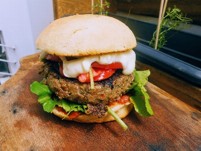 Vegan burguer food sandwich Photo