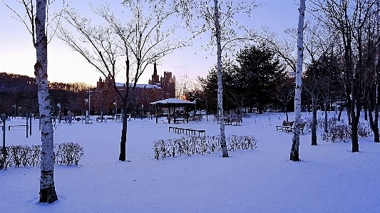 Фото снег зима Корея церковь