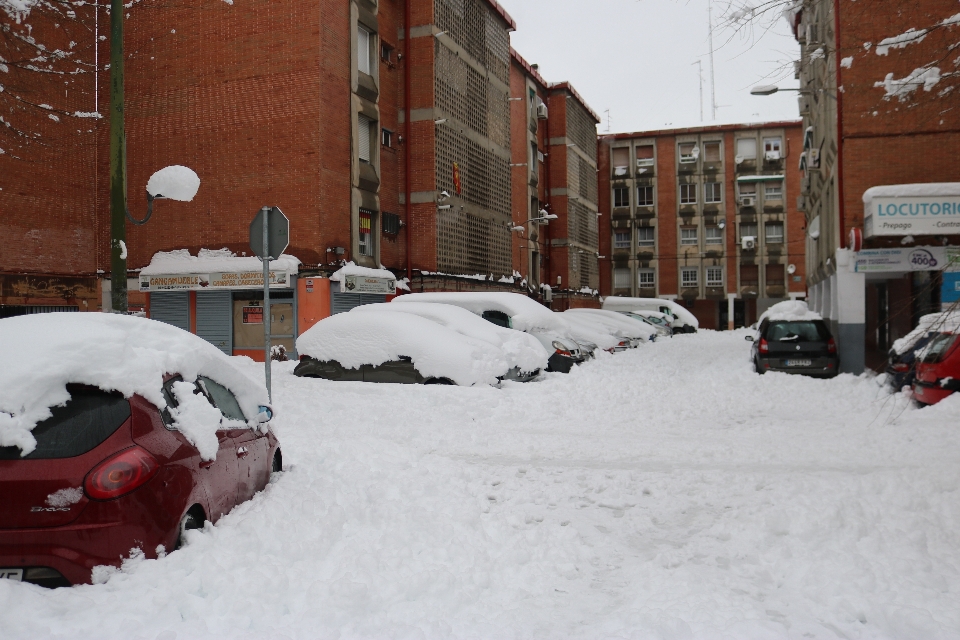 雪 车 城市 白雪皑皑的街道
