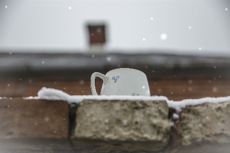 Snow coffee cup space snapshot Photo