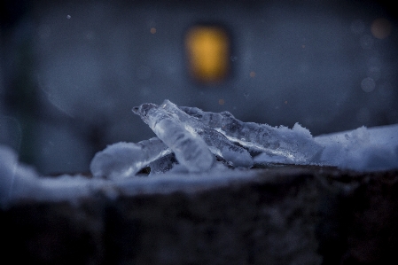 Night landscape frozen ice Photo