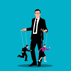 Puppet master businessman slave Photo