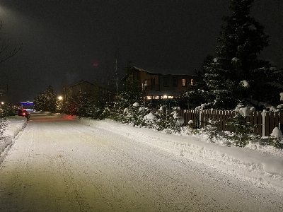 Night winter street snow Photo