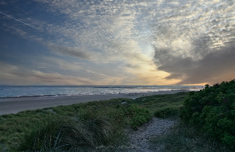 Blavand sunset beach clouds Photo