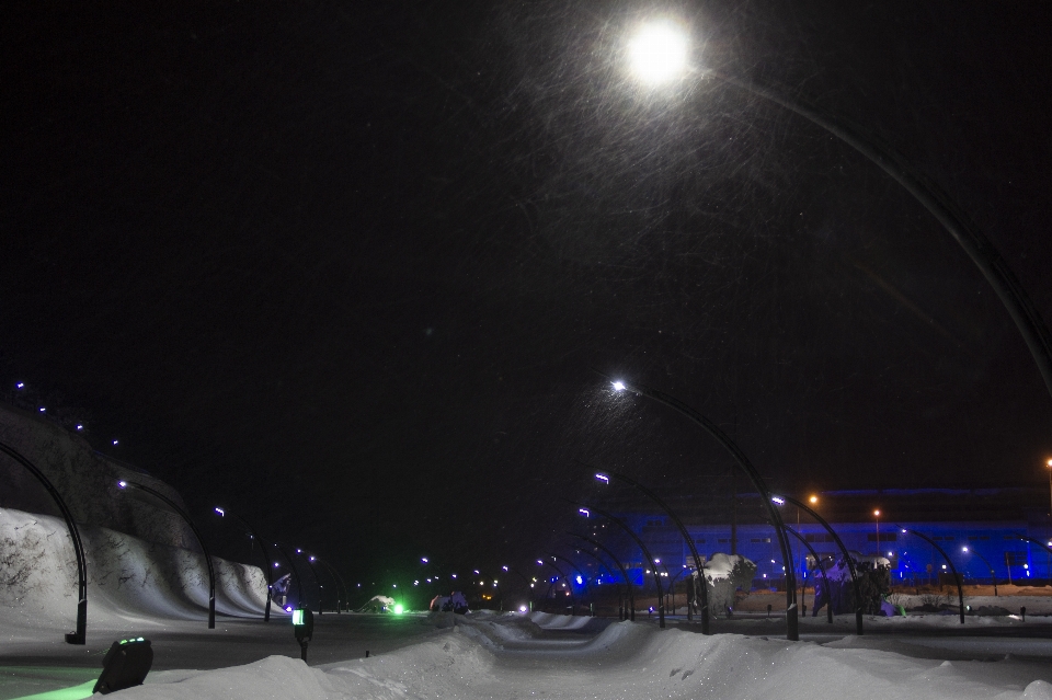 夜晚 雪 暴风雪 霜