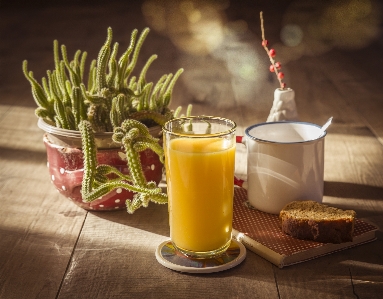 Breakfast bread mug glass Photo