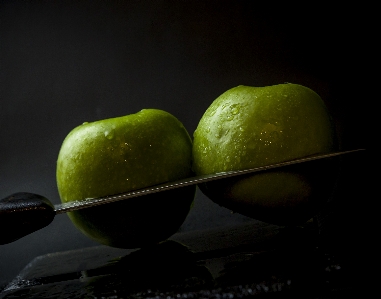 Messer apple frucht wasser Foto