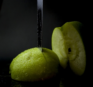 Messer apple frucht wasser Foto