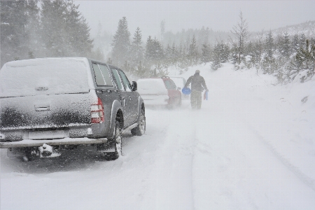 Winter snow mountain blizzard Photo