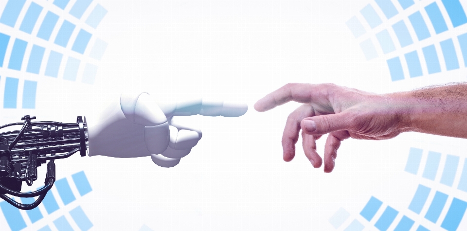 Robot hand human handshake