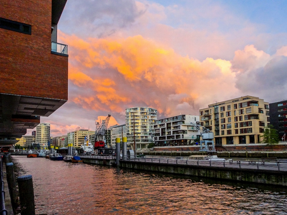 Hamburg sunset clouds germany